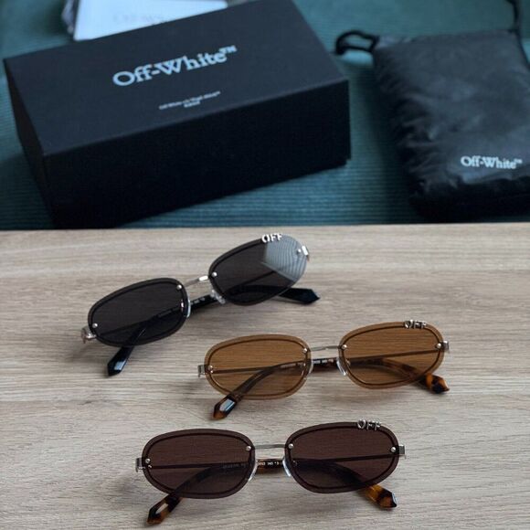 Off-White MIAMI Women Sunglasses Gold Camel Oval OERI13M MIAMI 7662 main image 10